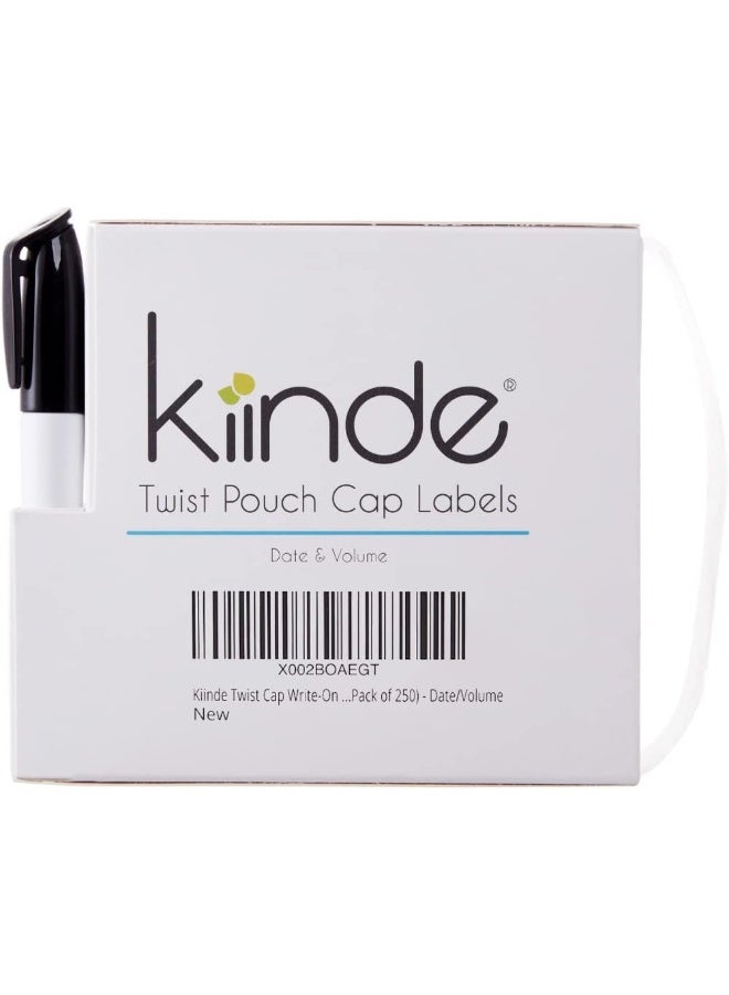 Kiinde Twist Cap Single-Use Write-On Labels for Breast Milk and Baby Food Storage Pouches - Image 1